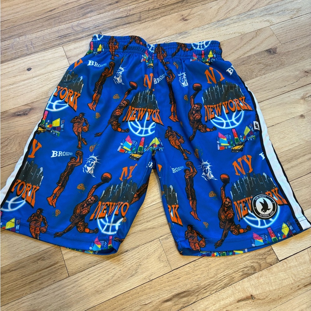 Blue New York flow society  Graphic Basketball Shorts
